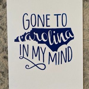 North Carolina State Song Lyric Letterpress Print